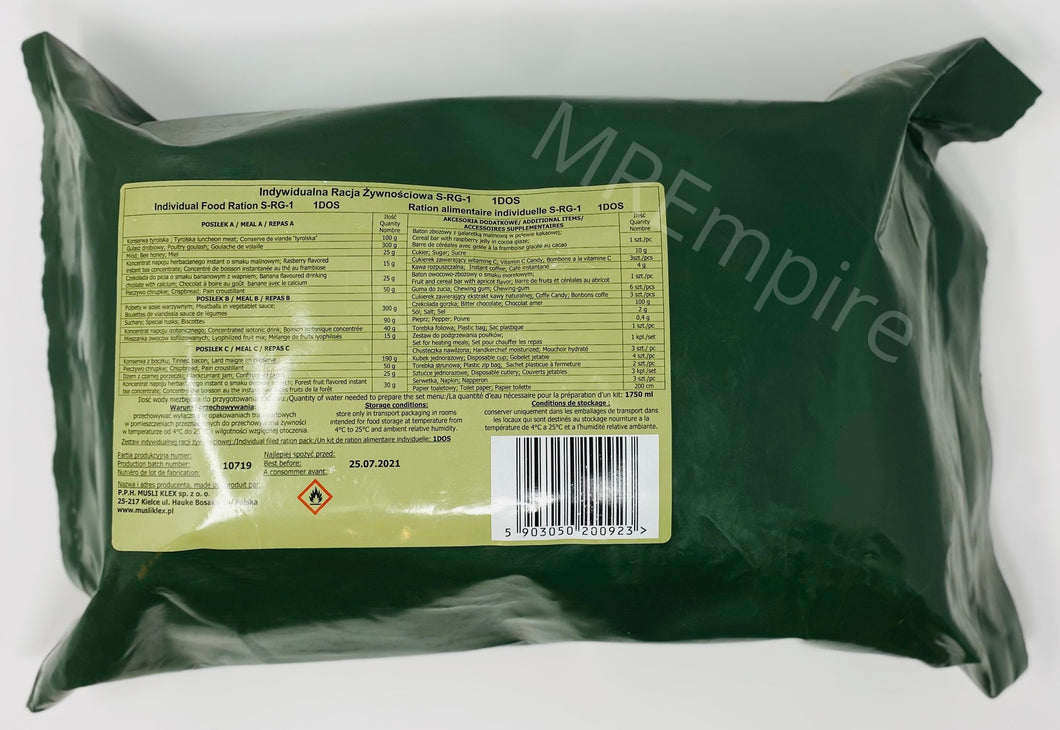 Polish Armed Forces 24 hour SRG ration