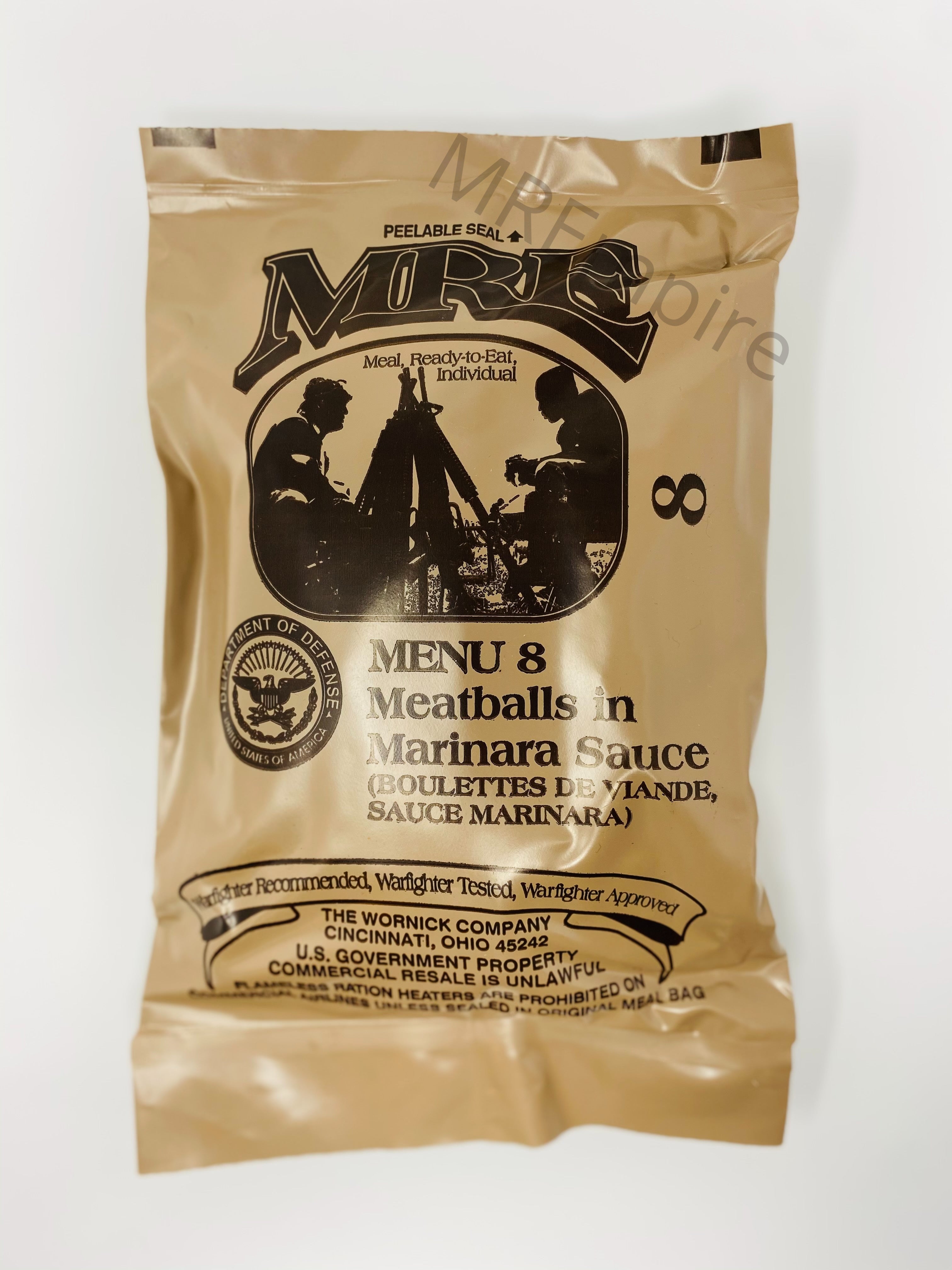 MRE Ration Militaire US de combat Commando Menu 21. étanche MRE Ration Militaire US de combat Commando Menu 21. étanche