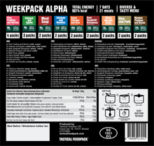 Load image into Gallery viewer, Tactical Foodpack Weekpack Alpha 2080g
