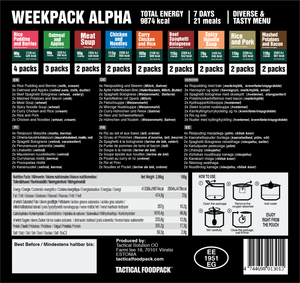 Tactical Foodpack Weekpack Alpha 2080g